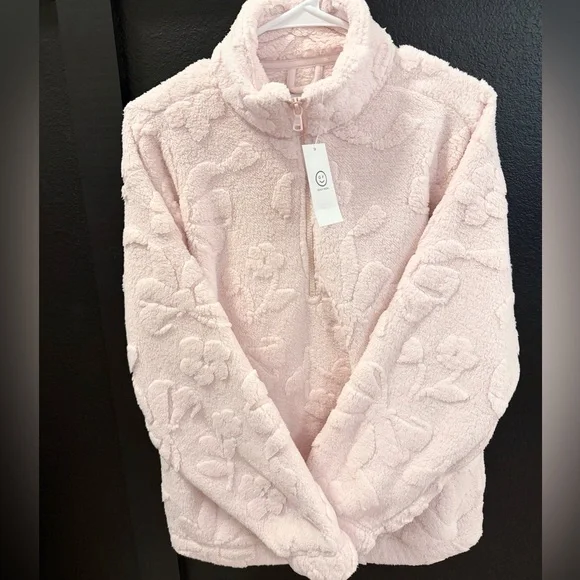 Gilly Hicks Pink Textured Quarter Zip - Picture 3 of 3